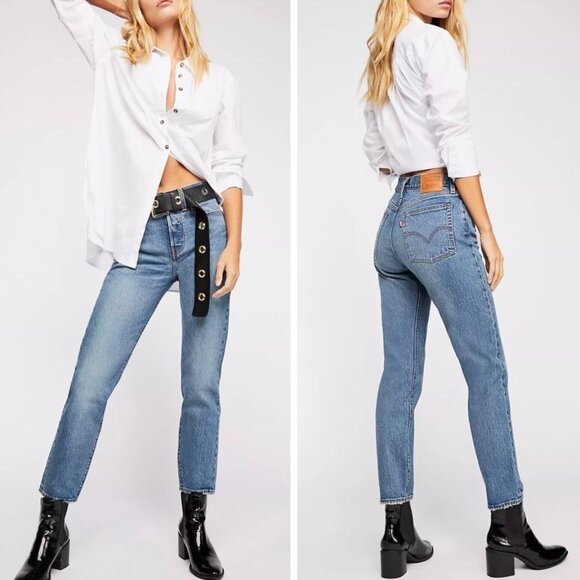 Levi's Premium Wedgie Tapered Jeans Women's 29 Medium Wash Preppy Classic Cool - Picture 1 of 16